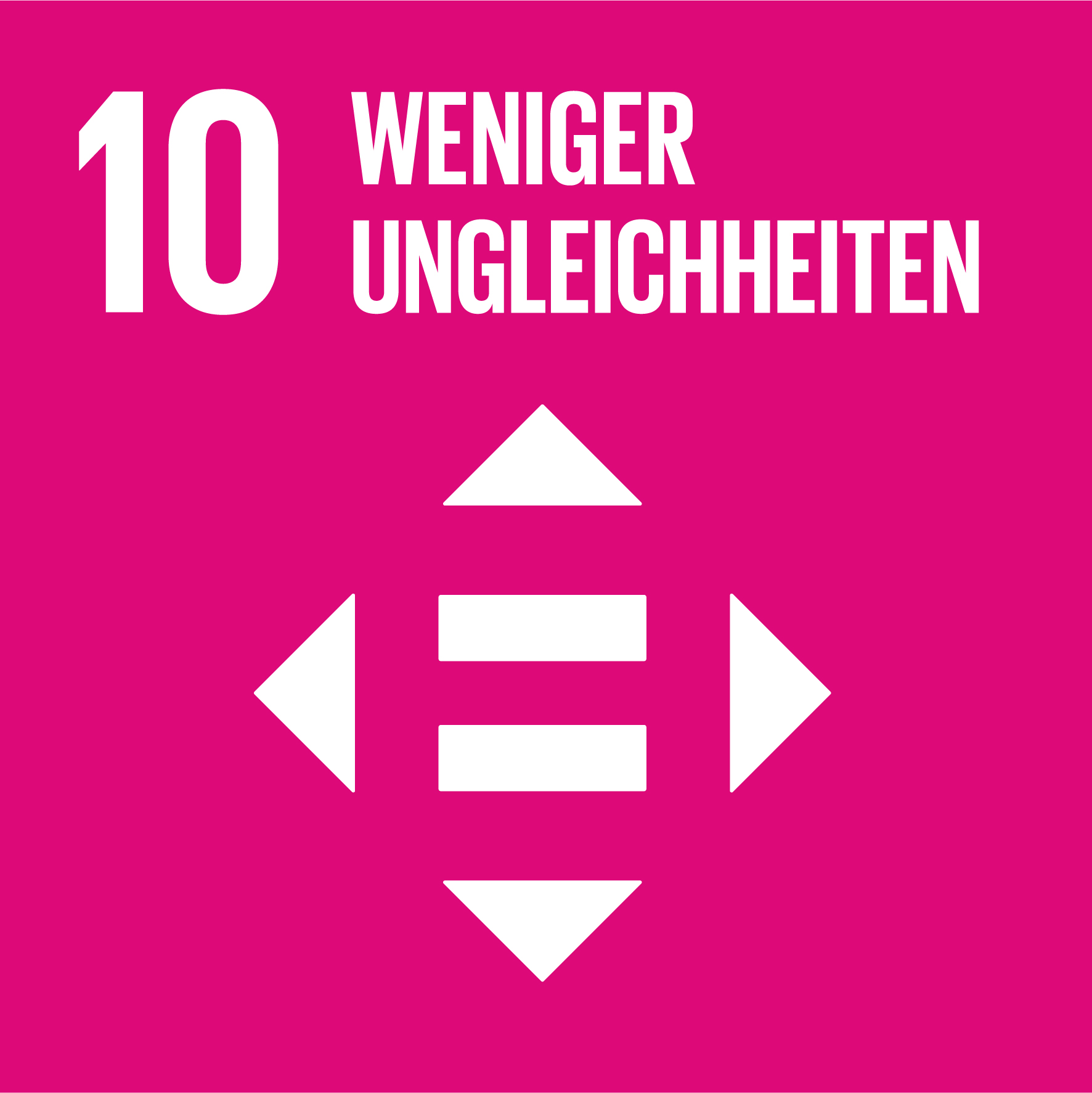 SDG 10 Icon – Weniger Ungleichheiten