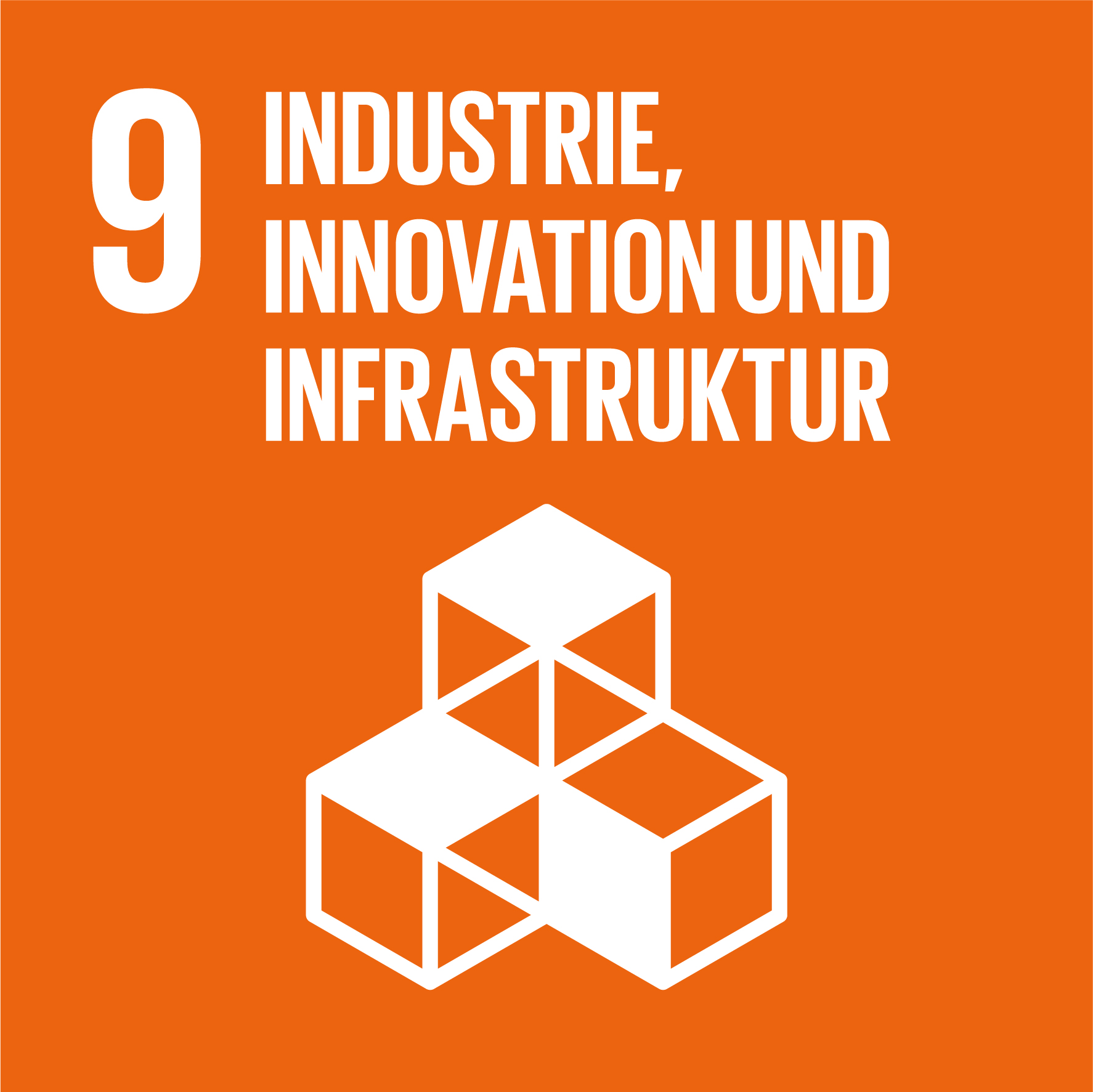 SDG 9 Icon – Industrie, Innovation und Infrastruktur