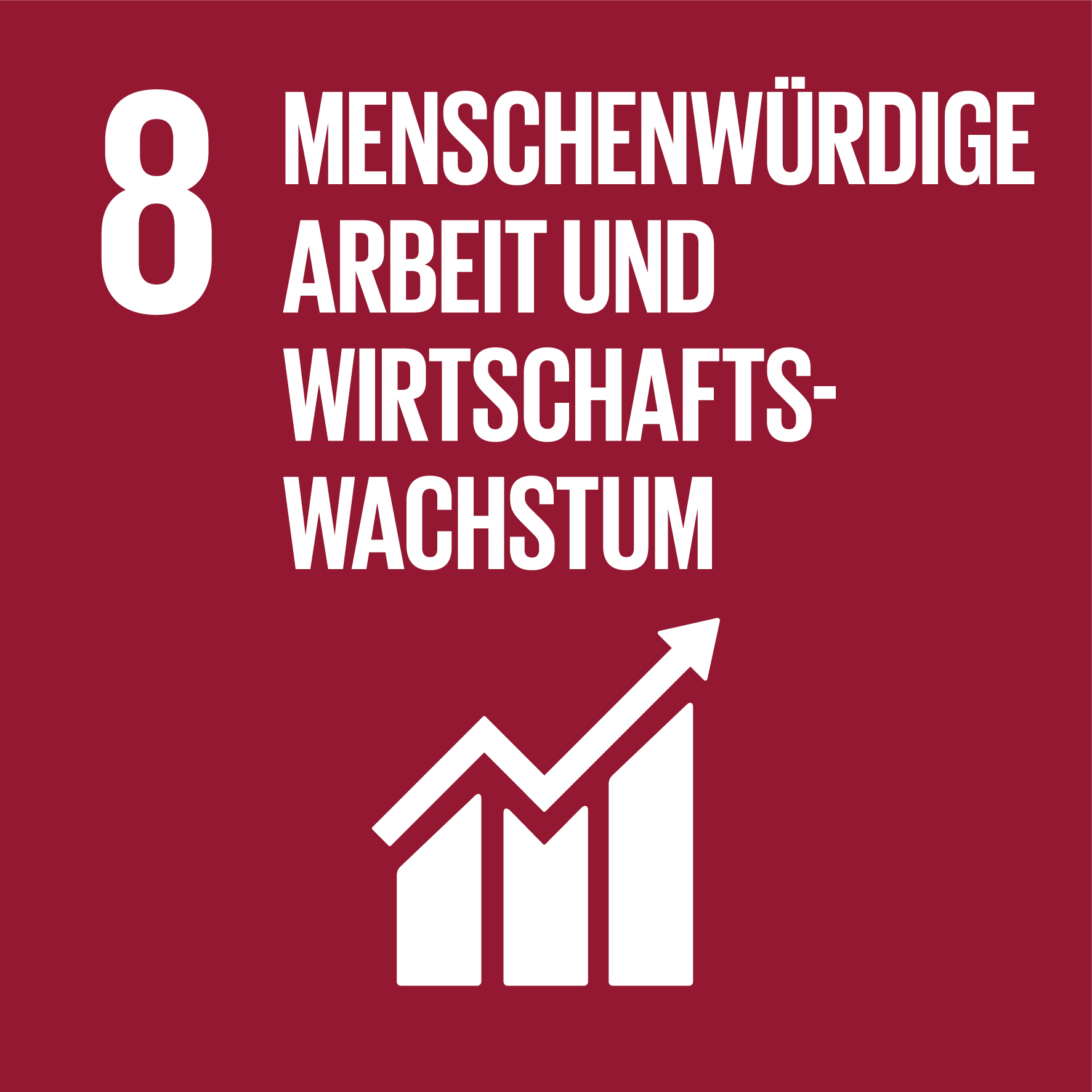 SDG 8 Icon – Menschenwürdige Arbeit und Wirtschaftswachstum