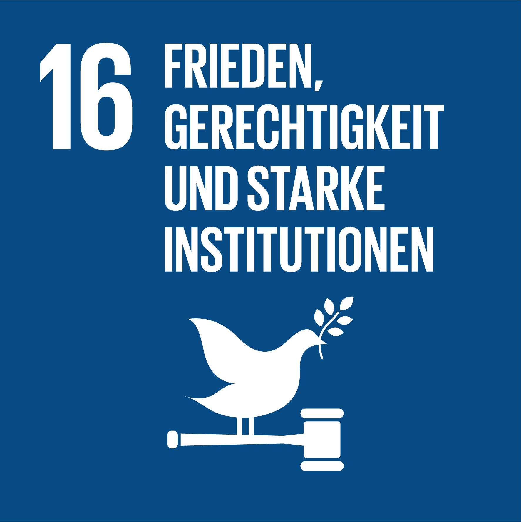SDG 16 Icon – Frieden, Gerechtigkeit und starke Institutionen